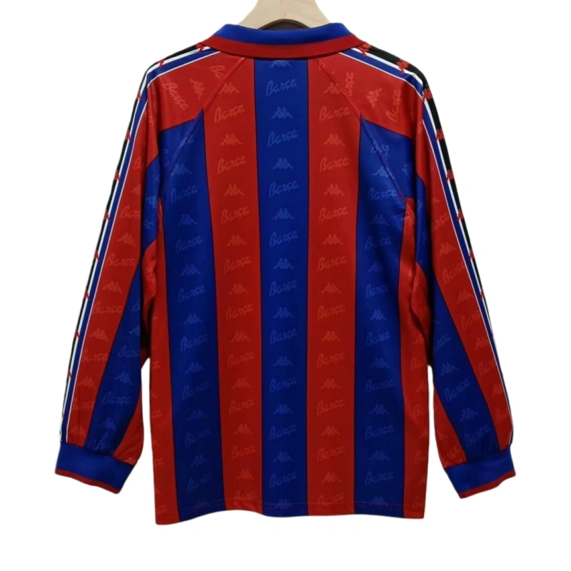 96-97 Barcelona Retro Home Long Sleeve Soccer Shirt