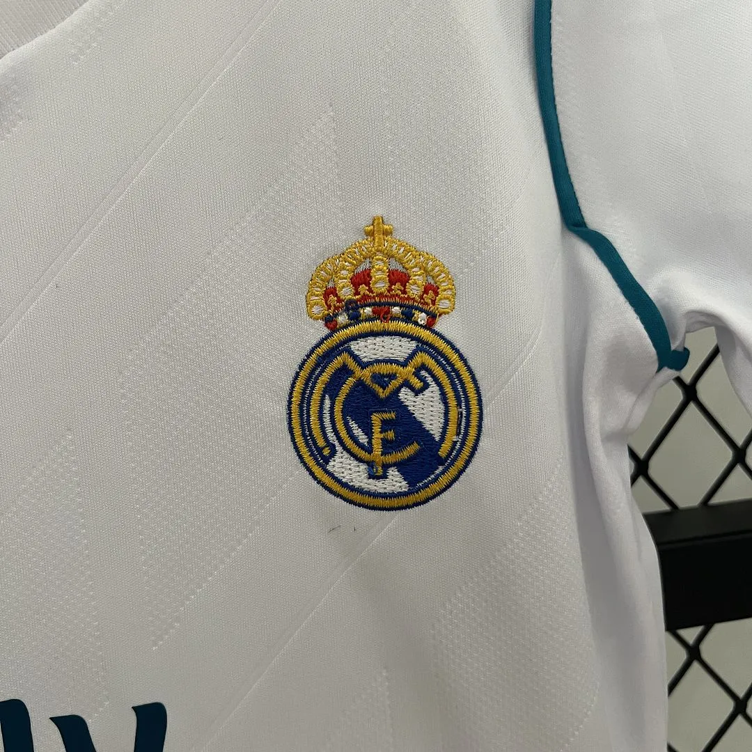 Real Madrid 17-18 Home Retro Kids Kit Soccer Jersey