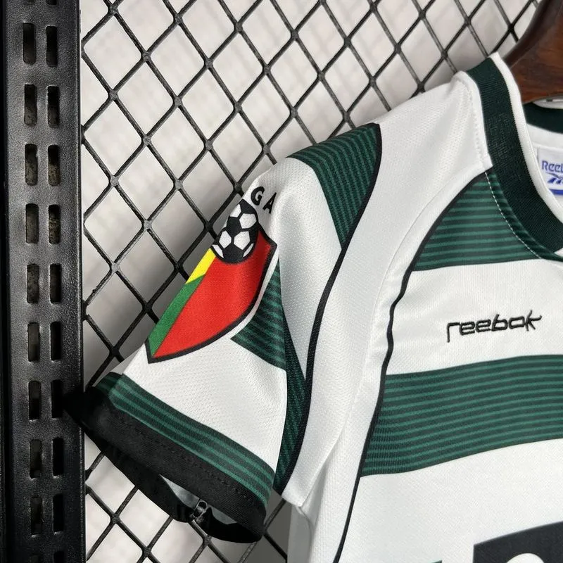 Sporting 01-03 Lisbon Home Retro Kid Kits Youth Apparels Football Jersey