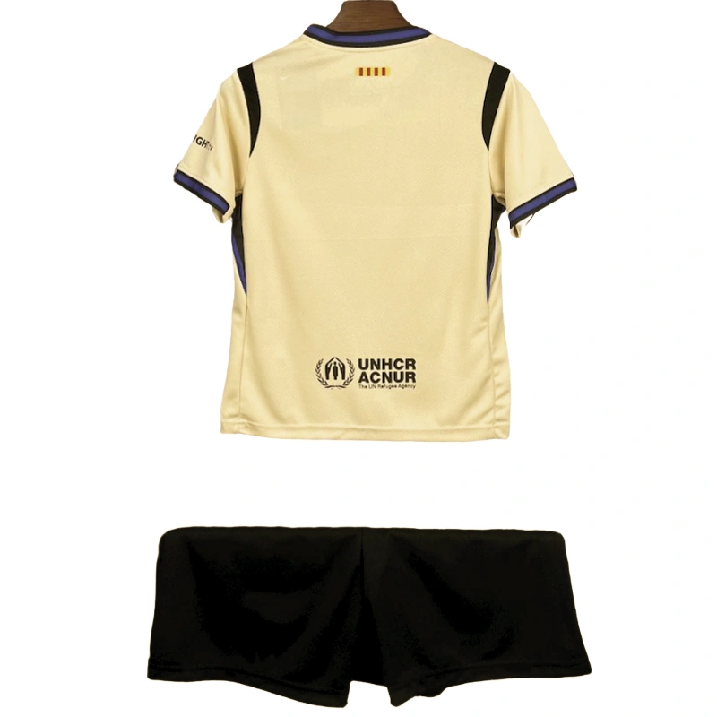 Barcelona away kids football jersey 2025-26 kit
