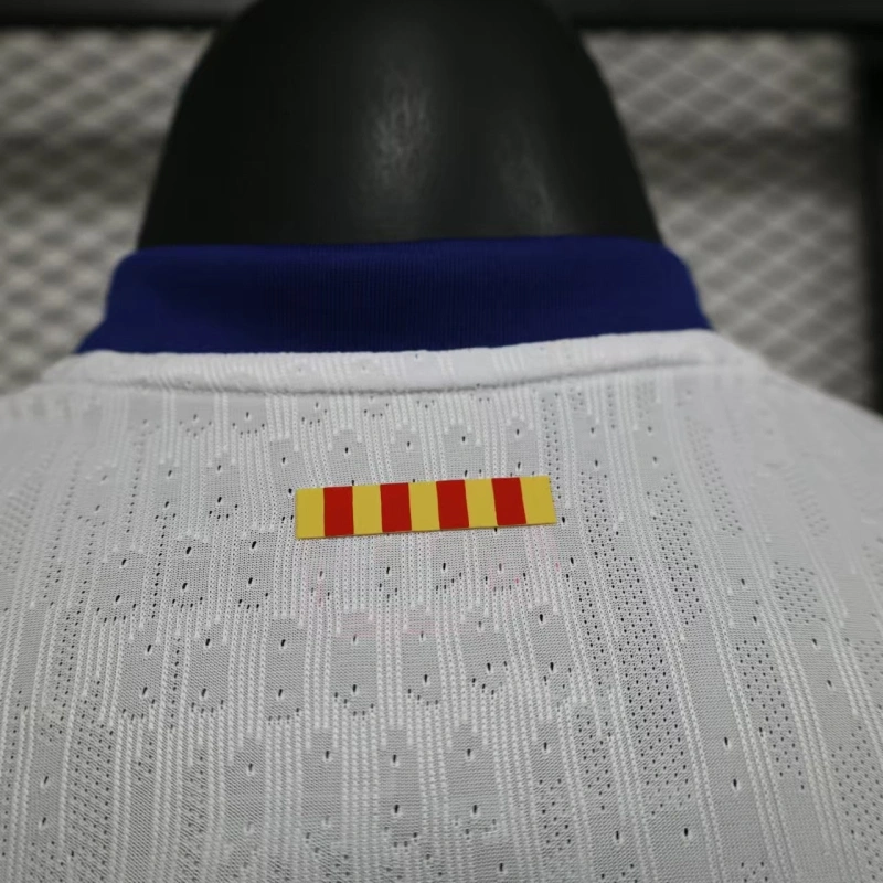 2025-26 Barcelona Home Player Version Shirt White Jersey Without Spofity Text