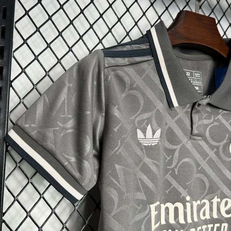Real Madrid 24-25 Third Away Grey Kids Kits Jersey+Shorts